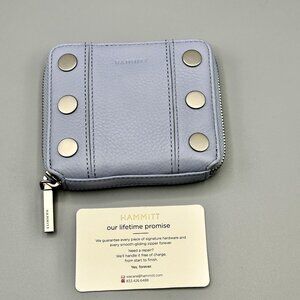 Hammitt 5 North Periwinkle Haze Brushed Silver Compact Zip Around Wallet *READ*